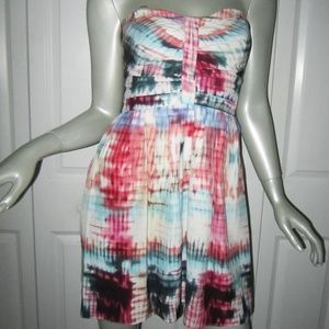 PARKER Multi-Colored Tie Dye Bustier Dress Small